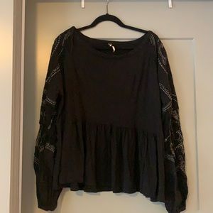 Black Sheer Free People Top